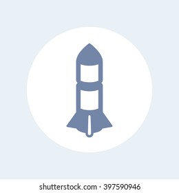 Rocket icon, missile, rocket launch sign, isolated icon, vector illustration