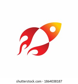 rocket icon with modern concept
