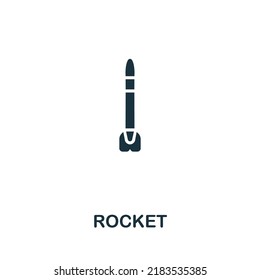 Rocket icon. Monochrome simple line Weapon icon for templates, web design and infographics