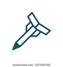 Rocket Ikone Marine grüne Ikone grün Farbe Militär Vektor Armee Element und Symbol perfekt.