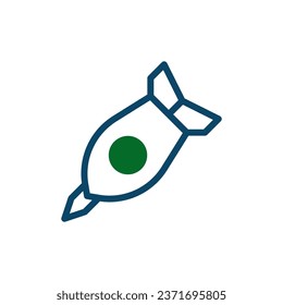 Rocket icon navy green icon navy green colour military vector army element and symbol perfect.