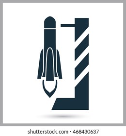 Rocket icon on the background