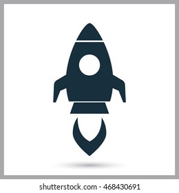 Rocket icon on the background