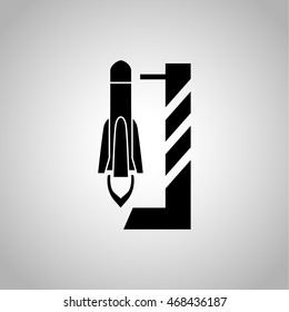 Rocket icon on the background