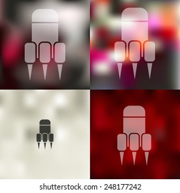 rocket icon on blurred background