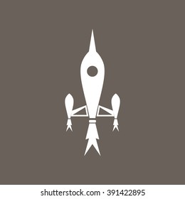 Rocket Icon on Dark Gray Color. Eps-10.