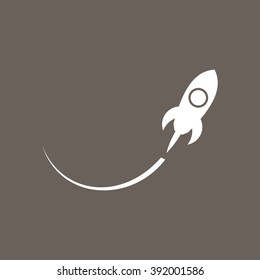 Rocket Icon on Dark Gray Color. Eps-10.