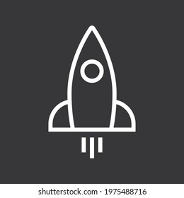 Rocket icon on grey background