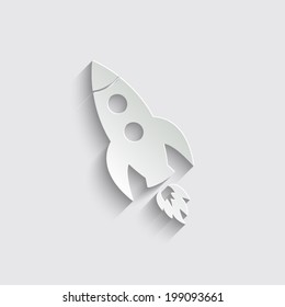 Rocket icon on a grey background
