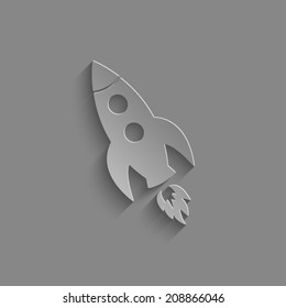 Rocket icon on a grey background