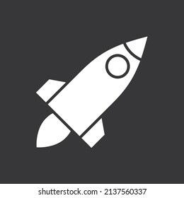 Rocket icon on grey background