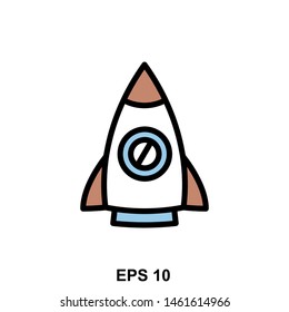 rocket icon on isolated background