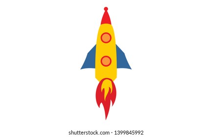 Rocket icon on space logo