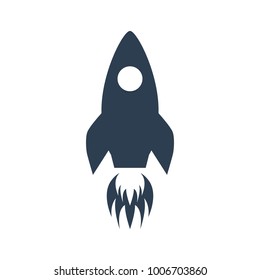 Rocket icon on white background. Vector illustration
