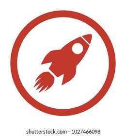 Rocket icon on white background. Vector illustration