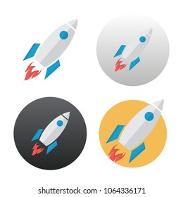 Rocket icon on white background