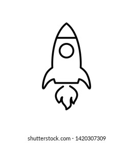 Rocket icon on white background