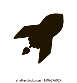 Rocket icon on white background. Vector illustration EPS 10.