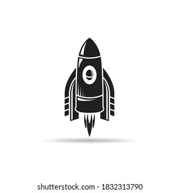rocket icon on white background vector