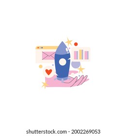 Rocket Icon On White Background