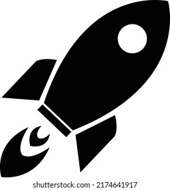 icono del cohete sobre fondo blanco. Señal de nave espacial. símbolo del cohete espacial retro. estilo plano.