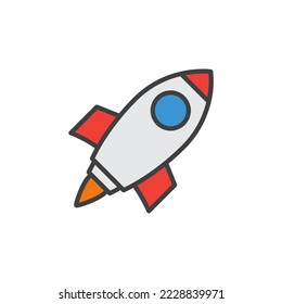 Rocket icon on white background