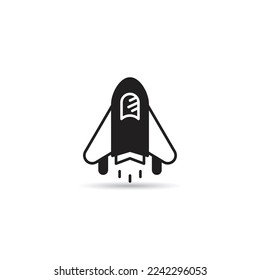 rocket icon on white background vector illustration