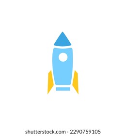 rocket icon on a white background, vector illustration