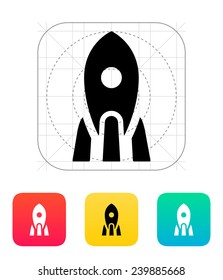 Rocket icon on white background. Vector illustration.