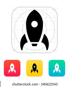 Rocket icon on white background. Vector illustration.