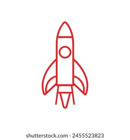 Rocket icon on white background. Vector illustration in trendy flat style