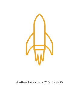 Rocket icon on white background. Vector illustration in trendy flat style