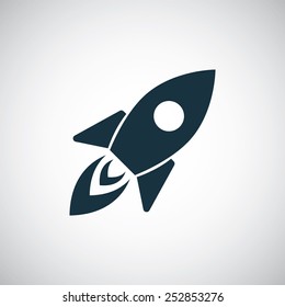 rocket icon, on white background