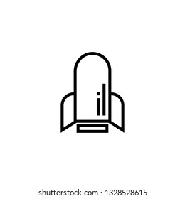 rocket icon, outline black style