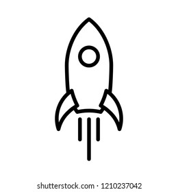 Rocket icon outline design related to space industry or start up business