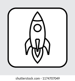 Rocket icon. Outline design. Vector illustration