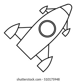 Rocket icon. Outline illustration of rocket vector icon for web