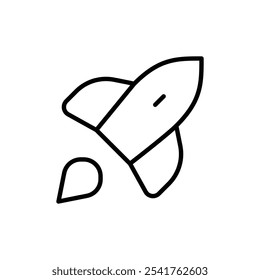 Rocket icon Outline set in black and white color