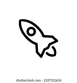 Rocket icon outline simple flat style illustration isolated.