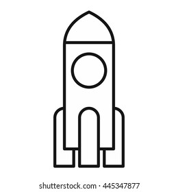 Rocket icon in outline style isolated on white background