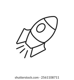 Rocket icon Outline vector line symbol