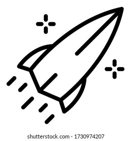 Rocket icon. Outline rocket vector icon for web design isolated on white background