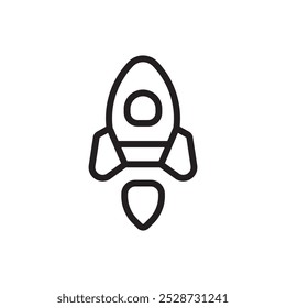 Rocket icon Outline vector for web ui