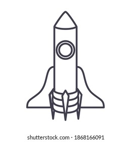 icono de cohete sobre un diseño de ilustración vectorial de fondo blanco