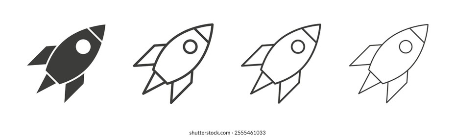 Rocket icon pack. vector illustration