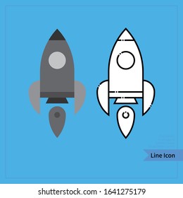 Rocket icon - Professional, Pixel-aligned, Pixel Perfect, Editable Stroke, Easy Scalablility. 