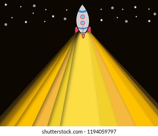 Rocket Icon, Responsive web design flat vector, web design technology