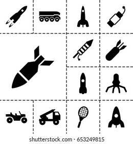 Rocket icon. set of 13 filled rocketicons such as rocket, fireworks, firework