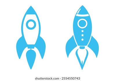 Rocket icon set . Black Rocket icon on white background. vector illustration