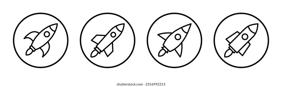 Rocket icon set illustration. Startup sign and symbol. rocket launcher icon